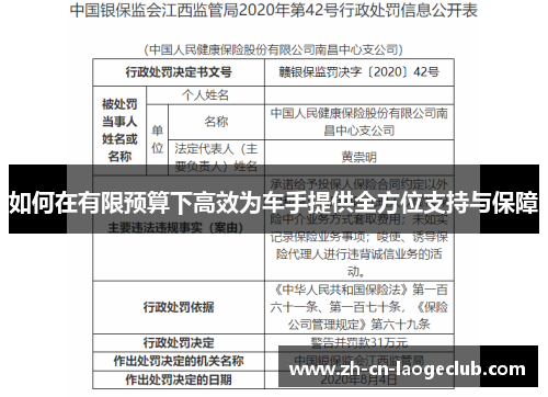 如何在有限预算下高效为车手提供全方位支持与保障 如何在有限预算下高效为车手提供全方位支持与保障